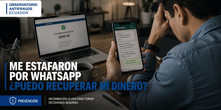 Me estafaron por WhatsApp ¿Puedo recuperar mi dinero?