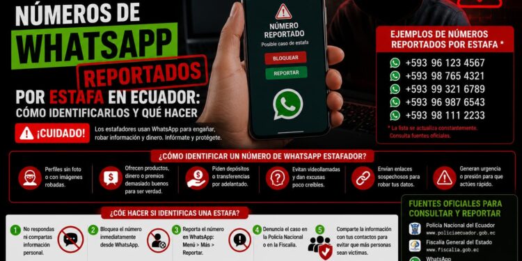 Números de WhatsApp reportados por estafa en Ecuador: Cómo identificarlos y qué hacer